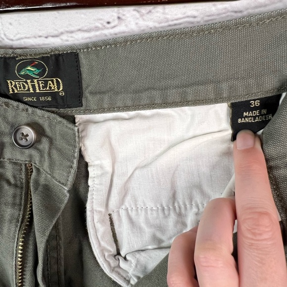RedHead Cargo Shorts Mens Size 36 Army Green 100% Cotton ‎ Pockets 9"Inseam - Picture 8 of 9